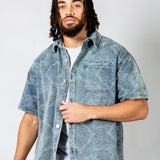 Paisley Jacquard Relaxed Denim Shirt
