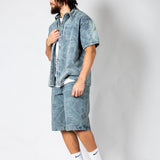 Paisley Jacquard Relaxed Denim Shirt