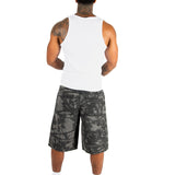 Black Floral Printed Denim Jorts
