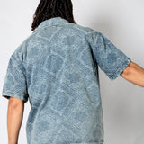Paisley Jacquard Relaxed Denim Shirt