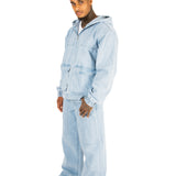 Bleach Wash Denim Baggy Carpenter Jeans