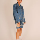 Denim Jacket With All Over Embellishment