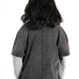 Oversized Charcoal Long Sleeve "Renaissance" Graphic Printed T-Shirt