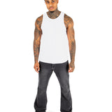 Washed Black Contrast Stitch Stacked Flare