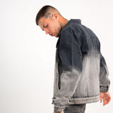 Norton Fitted Denim Jacket In Ombre Effect