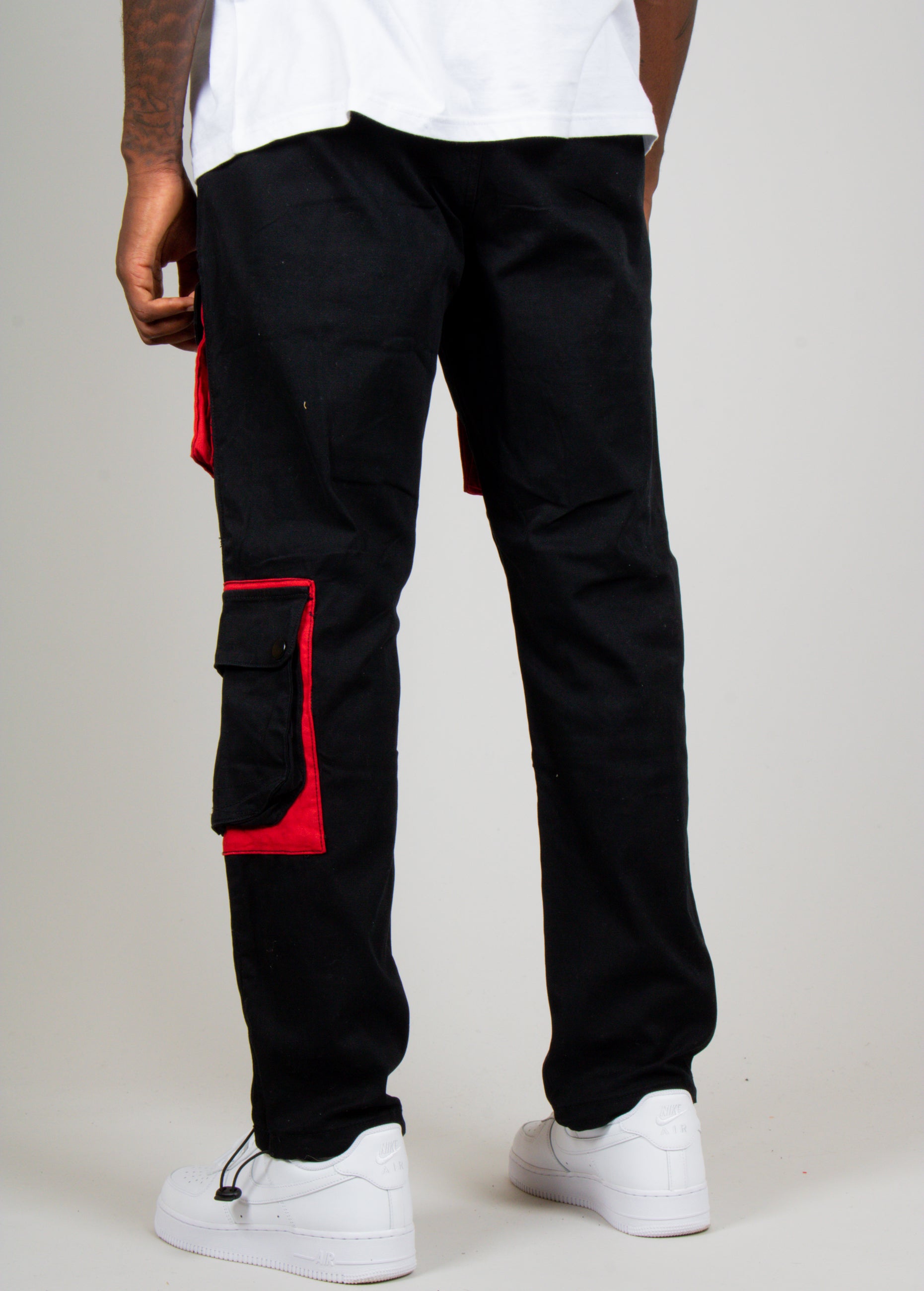 Black Tech Utility Straight Leg Cargos