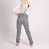 Checkered Printed Dungaree
