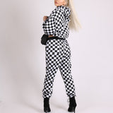 Checkered Cropped Hoodie & Jogger