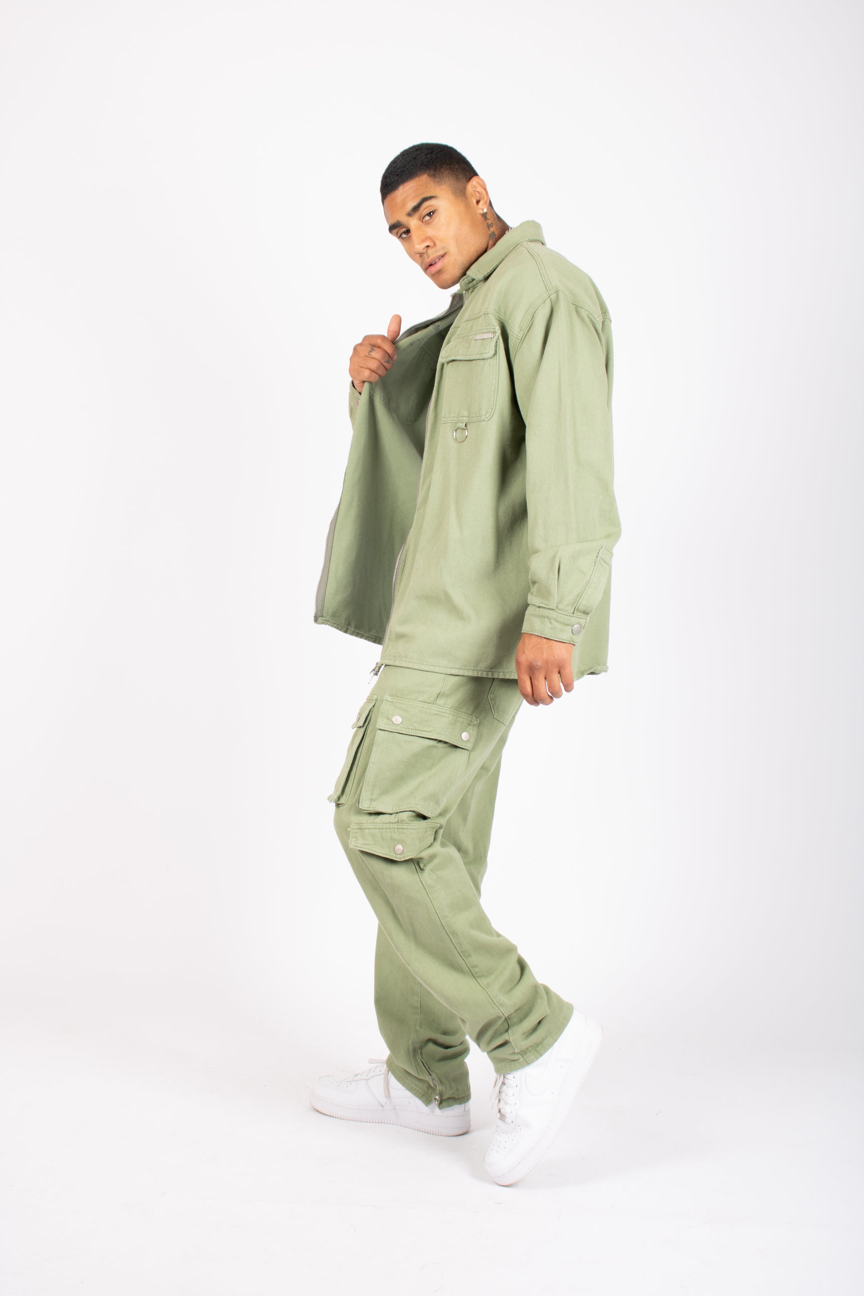Khaki Relaxed Fit Utility Cargo Trousers