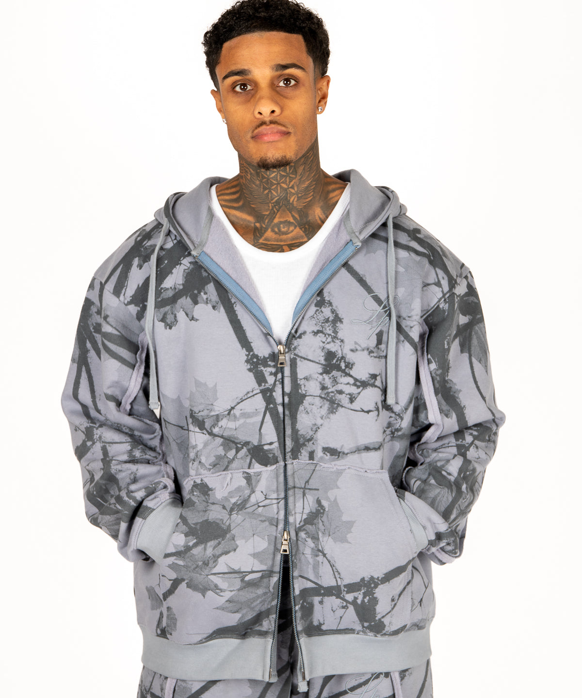 Oversized Blue Mountain Printed Tracksuit