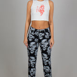 All-Over Dragon Print Straight Leg Jean