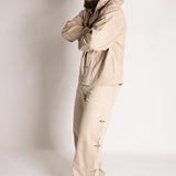 Relaxed Baggy Fireman Clasp Jeans in Ecru