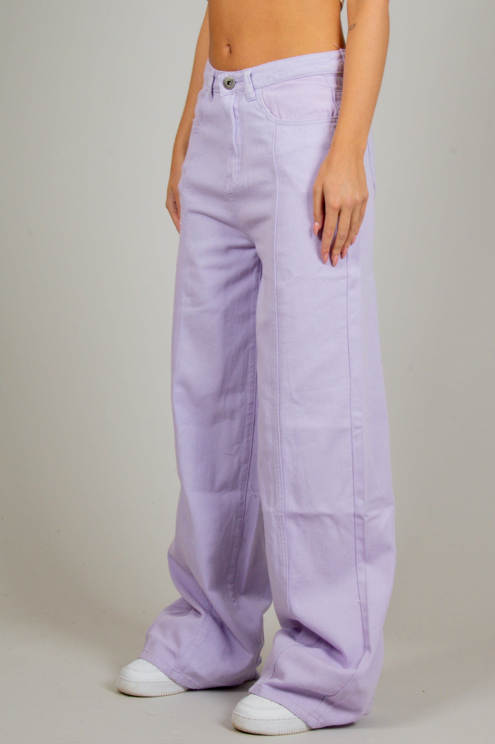 Cairo Wide Leg Jeans In Lilac