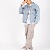 Oversized Boxy Denim Jacket In Vintage Stonewash