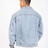 Oversized Boxy Denim Jacket In Vintage Stonewash