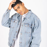 Oversized Boxy Denim Jacket In Vintage Stonewash