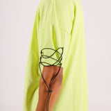 Oversized Lime T-Shirt With String Detailing