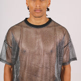 Oversized Metallic Mesh T-Shirt