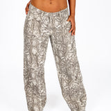 Snake Print Denim Jeans