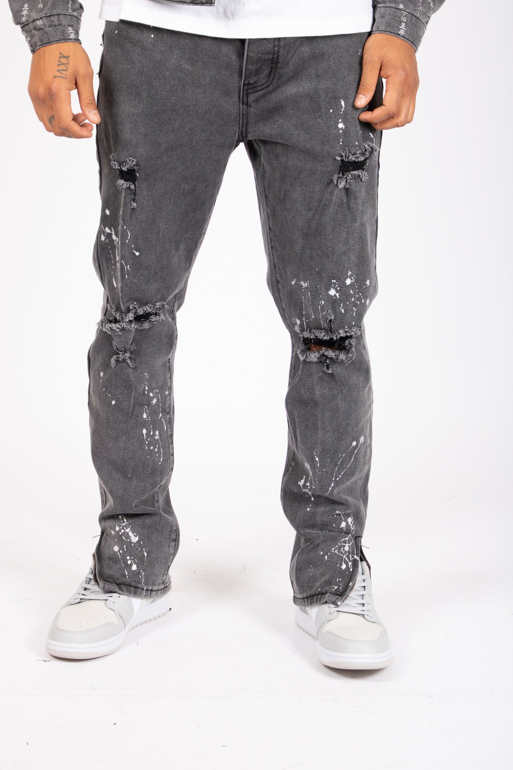 Faro Paint Splatter Straight Leg Jean