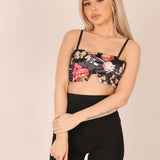 It's Got A BFF 'Floral Print Velvet Crop Top'