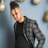 For That Thing You Have To Go To 'Dark Grey Check Cropped Blazer'