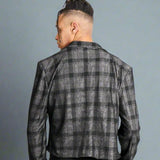 For That Thing You Have To Go To 'Dark Grey Check Cropped Blazer'