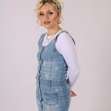 Ditsy Daisy Embroidered Denim Dress