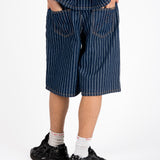 Indigo Pinstripe Varsity Jorts
