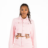 Pink Denim Skirt