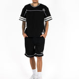 Black Denim Varsity T-Shirt