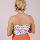 Butterfly Printed Denim Bandeau