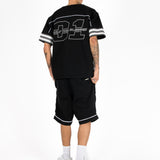 Black Denim Varsity T-Shirt