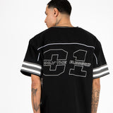 Black Denim Varsity T-Shirt