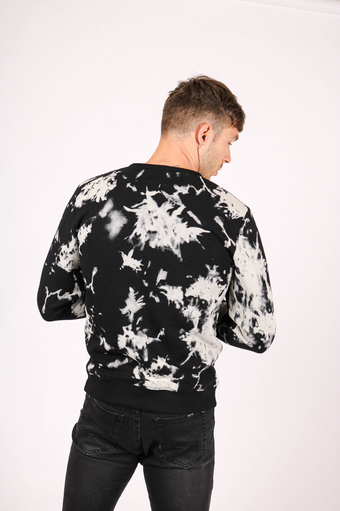 Black Tie-Dye Jumper