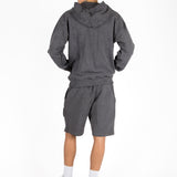 Oversized Washed Grey Appliqué & Stud Detail Hoodie