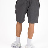Washed Grey Appliqué & Stud Detail Shorts