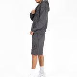 Oversized Washed Grey Appliqué & Stud Detail Hoodie
