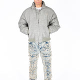 Liquor N Poker Oversized Nylon Bomber Jacket