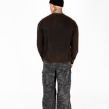 Acid Brown Relaxed Snake Graphic Long Sleeve