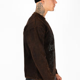Acid Brown Relaxed Snake Graphic Long Sleeve