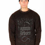 Acid Brown Relaxed Snake Graphic Long Sleeve