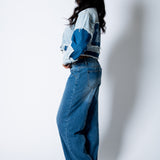 ALEX – Patchwork ’13’ Varsity Denim Boxy Jacket