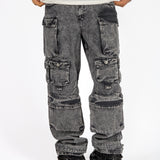 Acid Wash Black Cargo