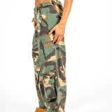 Camo Stud Detail Low Rise Cargos