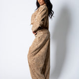 LOLA – Brown Acid Wash Baggy Horseshoe Jeans