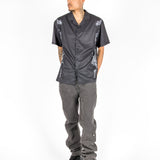 Washed Black Popper Detail Straight Leg Jeans