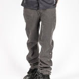 Washed Black Popper Detail Straight Leg Jeans