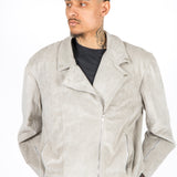 Stone Suede Biker Jacket