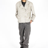 Stone Suede Biker Jacket